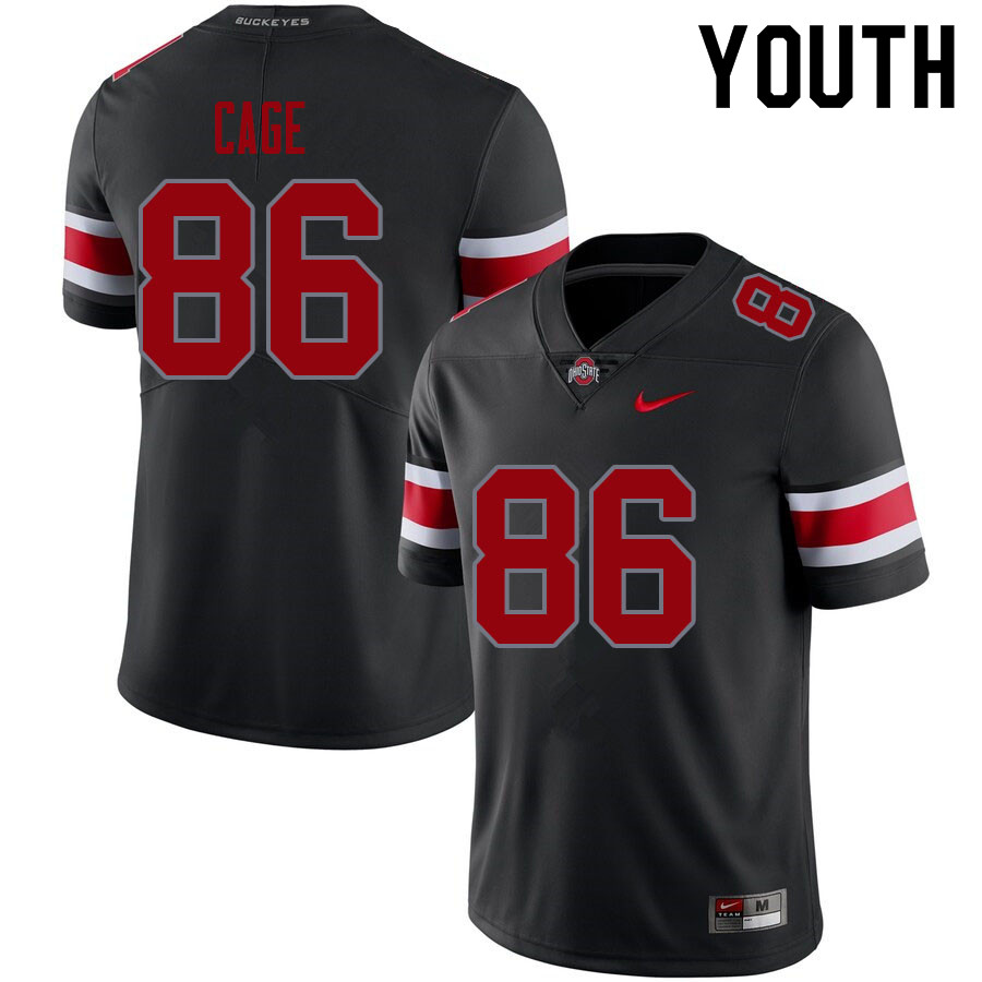Youth #86 Jerron Cage Ohio State Buckeyes College Football Jerseys Sale-Blackout